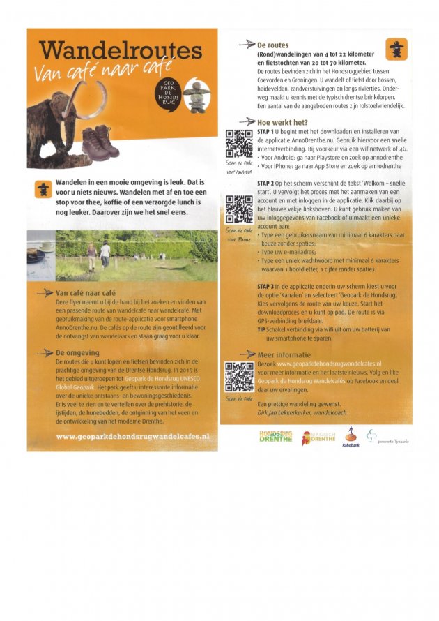 Hondsrug GEOpark wandel- en fietsroutes